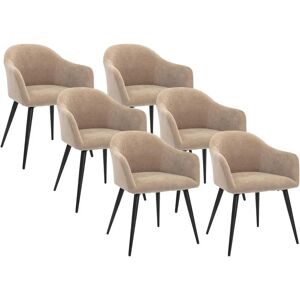 Vente-unique - Bibo Esszimmerstühle - Beige - Moderner Metallrahmen - Set aus 6 Vente-unique - Bibo Esszimmerstühle - Beige - Moderner Metallrahmen - Set aus 6
