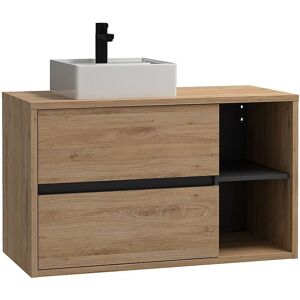 Shower Design - Meuble salle de bain suspendu 100 cm - Naturel clair - Publicité Shower Design - Meuble salle de bain suspendu 100 cm - Naturel clair - Publicité