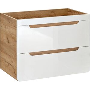 Meuble de salle de bain Aruba Shower Design Nature et Blanc - 2 tiroirs - Publicité Meuble de salle de bain Aruba Shower Design Nature et Blanc - 2 tiroirs - Publicité