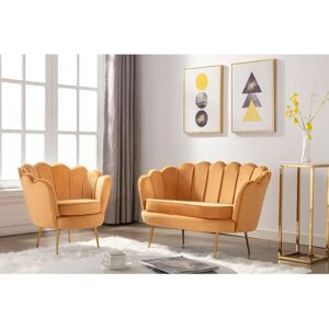 Ensemble Canapé et Fauteuil Velours Dandelion - Vente-unique - Publicité Ensemble Canapé et Fauteuil Velours Dandelion - Vente-unique - Publicité