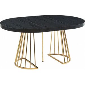 Mesa de jantar FIRELA Extensível - Preto e Dourado - 2-12 Lugares Mesa de jantar FIRELA Extensível - Preto e Dourado - 2-12 Lugares