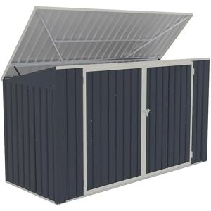 Expertland - Abri pour 3 poubelles en acier galvanisé - 237x101x131 cm - Publicité Expertland - Abri pour 3 poubelles en acier galvanisé - 237x101x131 cm - Publicité