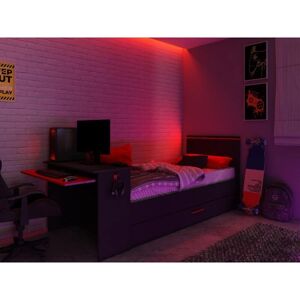 VOUANI Gaming-Hochbett mit Schreibtisch & LEDs - 90x200cm VOUANI Gaming-Hochbett mit Schreibtisch & LEDs - 90x200cm