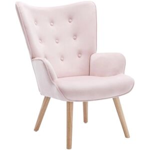 Sillón Rosa de Terciopelo VateLy - Estilo Escandinavo - 69x78x95.5 cm Sillón Rosa de Terciopelo VateLy - Estilo Escandinavo - 69x78x95.5 cm