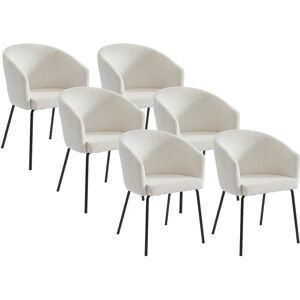 Pascal Morabito - Set di 6 sedie in velluto crema - Design contemporaneo Pascal Morabito - Set di 6 sedie in velluto crema - Design contemporaneo
