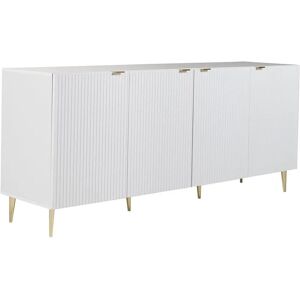 Vente-unique Armário com 4 portas - MDF e aço - Branco e dourado Vente-unique Armário com 4 portas - MDF e aço - Branco e dourado