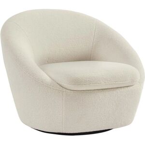 Vente-unique Sillón giratorio redondo - Tapizado en tela de rizo - Soporta 120kg Vente-unique Sillón giratorio redondo - Tapizado en tela de rizo - Soporta 120kg