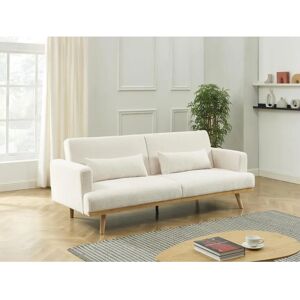 Vente-Unique Wit Stoff 3-Zits Slaapbank - Sofa bed Vente-Unique Wit Stoff 3-Zits Slaapbank - Sofa bed
