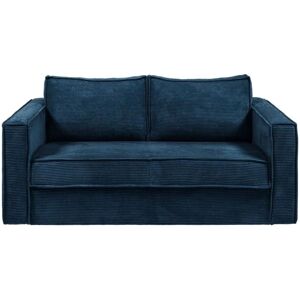 Vente-unique Canapé convertible en velours bleu 4 places - Support 480kg - Publicité Vente-unique Canapé convertible en velours bleu 4 places - Support 480kg - Publicité