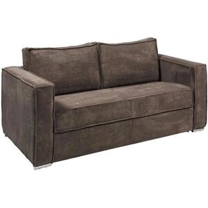 Canapé-lit velours marron 4 places - Matelas 22cm - Publicité Canapé-lit velours marron 4 places - Matelas 22cm - Publicité
