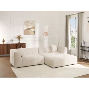 Canapé en Velours Maison Céphy - 5 Places, Beige, Angle Droit - Publicité Canapé en Velours Maison Céphy - 5 Places, Beige, Angle Droit - Publicité