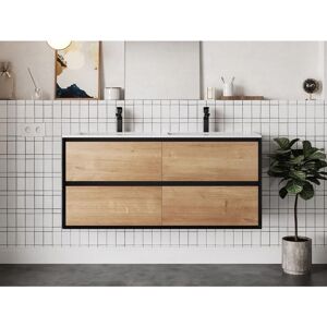 Vente-unique - Mueble de baño flotante con doble lavabo - 120cm Vente-unique - Mueble de baño flotante con doble lavabo - 120cm
