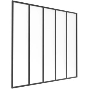 BAYVIEW Czarna hartowana szklana ścianka - 150x130cm BAYVIEW Czarna hartowana szklana ścianka - 150x130cm
