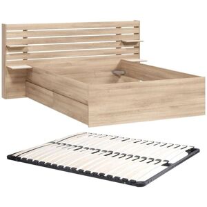 Vente-unique Natürliches Bett mit Stauraum - 140x190 cm Vente-unique Natürliches Bett mit Stauraum - 140x190 cm
