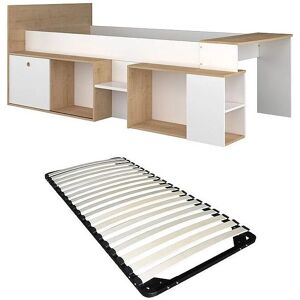 Vente-unique Paloma Hochbett mit Schreibtisch und Stauraum - 90x200cm Vente-unique Paloma Hochbett mit Schreibtisch und Stauraum - 90x200cm