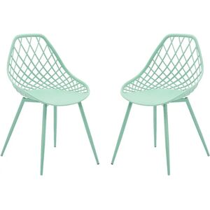 MYLIA MALAGA Lot de 2 chaises de jardin - Polypropylène - Vert amande - Publicité MYLIA MALAGA Lot de 2 chaises de jardin - Polypropylène - Vert amande - Publicité