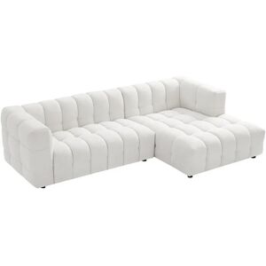 Sofá rincón Lerici de tela rizada blanco marfil 4 plazas - Sofá Sofá rincón Lerici de tela rizada blanco marfil 4 plazas - Sofá