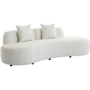 Vente-unique Basiliana Wit 3-zits Bouclé Stofbank Vente-unique Basiliana Wit 3-zits Bouclé Stofbank