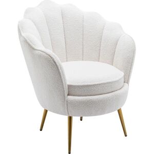 Sillón Bouclé Blanco con Forma de Concha Vente-unique - Sillón Sillón Bouclé Blanco con Forma de Concha Vente-unique - Sillón