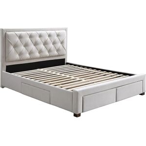 LEOPOLD Beigefarbene 160x200 cm Bett mit 4 Schubladen LEOPOLD Beigefarbene 160x200 cm Bett mit 4 Schubladen