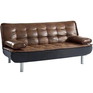 Vente-unique Sofá convertible microfibra marrón 3 plazas - Sofá cama Vente-unique Sofá convertible microfibra marrón 3 plazas - Sofá cama