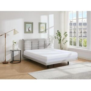 Vente-unique Bett 140x190 cm mit Polsterkopfteil - Grau Vente-unique Bett 140x190 cm mit Polsterkopfteil - Grau