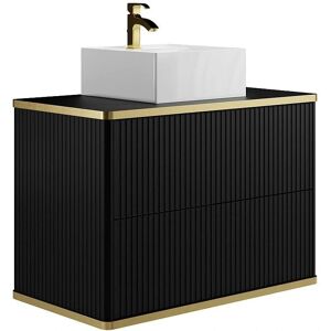 Vente-unique Szafka Łazienkowa Czarna 80cm - KELIZA Vente-unique Szafka Łazienkowa Czarna 80cm - KELIZA