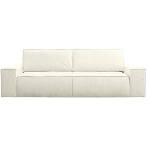 Canapé-Lit Vente-Unique - 4 Places Velours Blanc - Publicité Canapé-Lit Vente-Unique - 4 Places Velours Blanc - Publicité