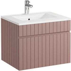 Mueble de baño rosa suspendido con cajón soft-close - 60cm Mueble de baño rosa suspendido con cajón soft-close - 60cm