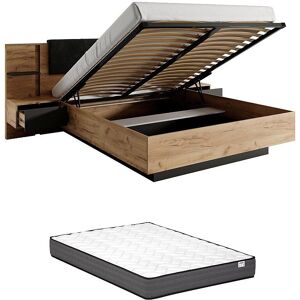 Cama con almacenamiento y LEDs Vente-unique - 140x190cm Cama con almacenamiento y LEDs Vente-unique - 140x190cm
