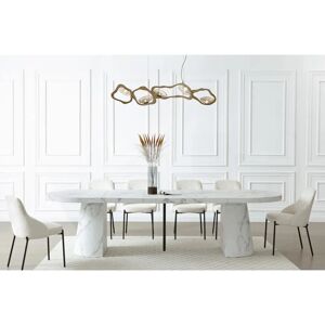 Table à manger extensible Cloeva - MDF effet marbre blanc - 6-12 places - Publicité Table à manger extensible Cloeva - MDF effet marbre blanc - 6-12 places - Publicité