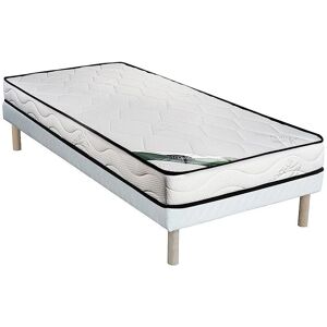 Ensemble Lit Bambou NATUREA - 90x190cm - Matelas & Cadre - Publicité Ensemble Lit Bambou NATUREA - 90x190cm - Matelas & Cadre - Publicité