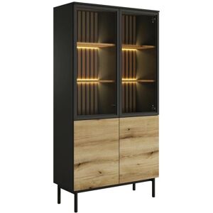 Labenia Natur Schwarz 3-4 Türige Vitrine - LED Beleuchtung - Umweltfreundlich Labenia Natur Schwarz 3-4 Türige Vitrine - LED Beleuchtung - Umweltfreundlich