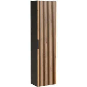 Vente-unique Armoire de salle de bain suspendue - Naturel clair et noir - H140 cm - Fabriqué en Europe - Publicité Vente-unique Armoire de salle de bain suspendue - Naturel clair et noir - H140 cm - Fabriqué en Europe - Publicité