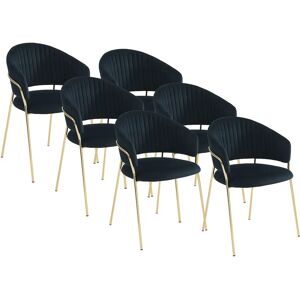 Sillas de terciopelo y metal dorado Pascal MORABITO - Juego de 6 Sillas de terciopelo y metal dorado Pascal MORABITO - Juego de 6