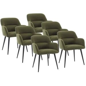 Ensemble de 6 chaises velours vert avec accoudoirs - Mobilier d'intérieur Ensemble de 6 chaises velours vert avec accoudoirs - Mobilier d'intérieur