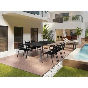 Cadeiras de jardim empilháveis em metal MyLia Mirmande - Preto - Móveis de jardim Cadeiras de jardim empilháveis em metal MyLia Mirmande - Preto - Móveis de jardim