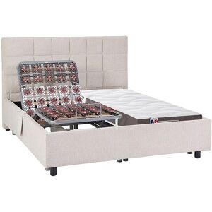 Lit électrique DREAMEA JOFAR - Réglable, Matelas latex 3 zones, Beige - Publicité Lit électrique DREAMEA JOFAR - Réglable, Matelas latex 3 zones, Beige - Publicité