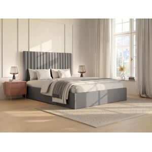 Vente-unique Grau Velours Bett 140x190 - Schlafsofa Vente-unique Grau Velours Bett 140x190 - Schlafsofa