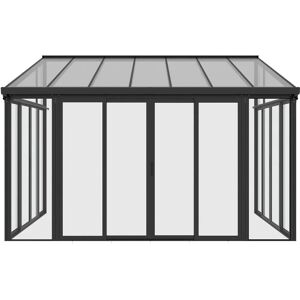 Veranda de alumínio e policarbonato cor antracite - 12 m² - MATHILDA Veranda de alumínio e policarbonato cor antracite - 12 m² - MATHILDA