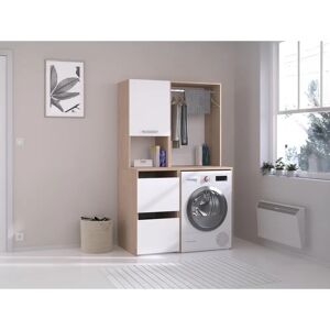 Meuble de buanderie ERKANO - Naturel clair, Blanc, 3 modèles - Type de lavage Meuble de buanderie ERKANO - Naturel clair, Blanc, 3 modèles - Type de lavage