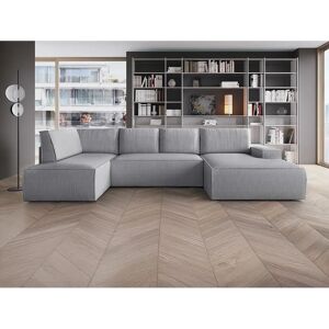 Vente-unique Canapé d'angle Amelia Gris Velours 8 Places - Convertible en lit - Publicité Vente-unique Canapé d'angle Amelia Gris Velours 8 Places - Convertible en lit - Publicité