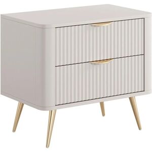 Table de nuit Elonaria Beige et or - Table de nuit Table de nuit Elonaria Beige et or - Table de nuit