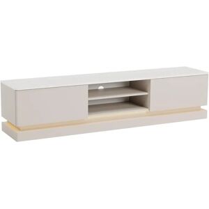 Pascal Morabito - Móvel de TV Moderno Bege & Mármore Branco com LED - 2 Gavetas Pascal Morabito - Móvel de TV Moderno Bege & Mármore Branco com LED - 2 Gavetas