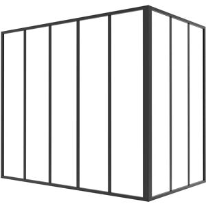 BAYVIEW - Verrière aluminium thermolaqué - 150x130 cm - Noir - Verrière d’atelier - Publicité BAYVIEW - Verrière aluminium thermolaqué - 150x130 cm - Noir - Verrière d’atelier - Publicité