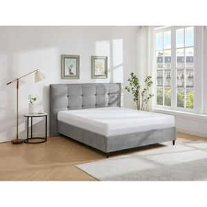 Vente-unique NIRPIO Grau 180x200 Bett - Kopfteil, Schaumstoffmatratze, Lattenrost Vente-unique NIRPIO Grau 180x200 Bett - Kopfteil, Schaumstoffmatratze, Lattenrost