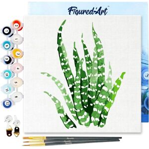 FIGURED'ART Malen nach Zahlen Aloe Vera 20x20cm - Leinwand & Rahmen FIGURED'ART Malen nach Zahlen Aloe Vera 20x20cm - Leinwand & Rahmen