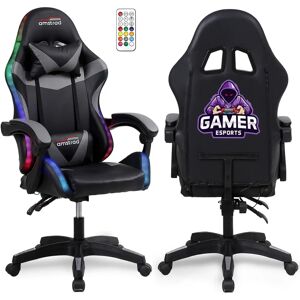 Chaise gaming Amstrad AMS-900-LED-GAMER - Éclairage LED, Télécommande - Publicité Chaise gaming Amstrad AMS-900-LED-GAMER - Éclairage LED, Télécommande - Publicité