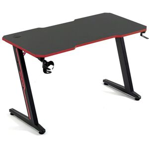 Bureau Amstrad 120Z Rouge Style Carbone - 120cm Large avec Porte-gobelet et Casque - Publicité Bureau Amstrad 120Z Rouge Style Carbone - 120cm Large avec Porte-gobelet et Casque - Publicité