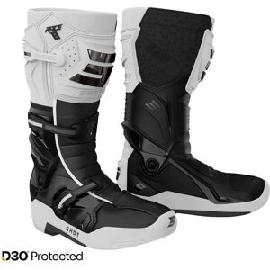 Stivali da Cross Shot Race 8 di Shot Race Gear - Bianco, Nero, Cromo Stivali da Cross Shot Race 8 di Shot Race Gear - Bianco, Nero, Cromo